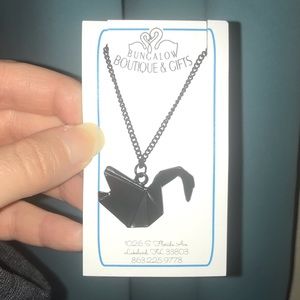 Origami Black Swan Necklace